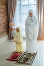 Muslim child learn how to pray Royalty Free Stock Photo