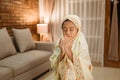 Muslim child pray to god Royalty Free Stock Photo