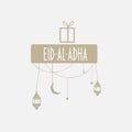 Muslim community holiday eid al-adha greeting card. Royalty Free Stock Photo