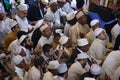 Muslim congreation beseeching God in a Kenyan mosque