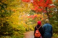 Muslim couple during autumn season Royalty Free Stock Photo