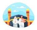 Muslim couple is doing Islamic hajj pilgrimage