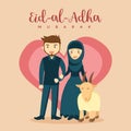 Muslim Couple Eid Al Adha Greeting Card - Love Qurban