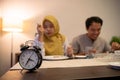 muslim couple having breakfast or sahur