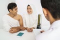 Muslim couple medical checkup for hajj and umrah