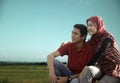 Muslim couple outdoor Royalty Free Stock Photo