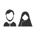 Muslim couple vector illustration with siluet style