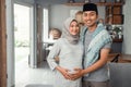 Muslim couple when wife pregnant Royalty Free Stock Photo