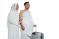 Muslim couples wife and husband ready for Hajj