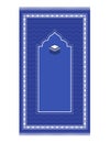 Muslim dark blue prayer rug. Islamic textile. Minimal designs