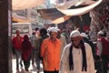 Muslim devotees going through the crowded street