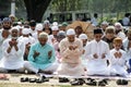 The Muslim devotees perform namaz in the eve of eid ul fitr in the city.