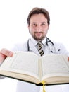 Muslim doctor with Koran in hands