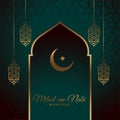 Muslim eid milad un nabi festival card