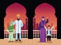 muslim family in balcony