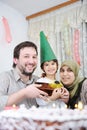 Muslim family birthday Royalty Free Stock Photo