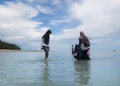 Muslim Woman on Halal Tourism Destination, Beach and Blue Ocean Royalty Free Stock Photo