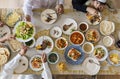 Muslim family having a Ramadan feast Royalty Free Stock Photo