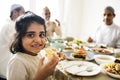 Muslim family having a Ramadan feast Royalty Free Stock Photo