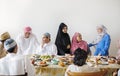 Muslim family having a Ramadan feast Royalty Free Stock Photo