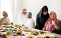 Muslim family having a Ramadan feast Royalty Free Stock Photo