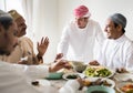 Muslim family having a Ramadan feast Royalty Free Stock Photo