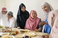 Muslim family having a Ramadan feast Royalty Free Stock Photo