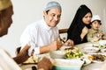 Muslim family having a Ramadan feast Royalty Free Stock Photo