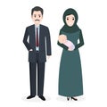 Muslim family icon, Arabic people icon