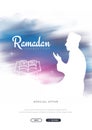 Muslim feast of the holy month of Ramadan Kareem. Vector illustration.