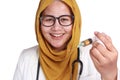 Muslim Female Doctor Holding Injection Syringe Royalty Free Stock Photo