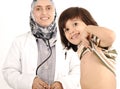 Muslim female doctor in hospital Royalty Free Stock Photo