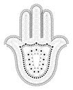 Muslim Filigree Dotted Ornament Vector Hamsa Hand Symbol - Hand of Fatima