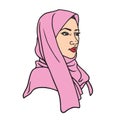 Muslim Girl Character Design in Hijab Vector illustration