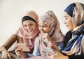 Muslim girls having out indoors Royalty Free Stock Photo