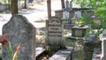 Muslim graves in a cemetery in Istanbul, Turkey