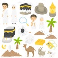 Muslim Hajj and Umrah vector collection Royalty Free Stock Photo