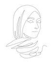 Muslim hijab women with, hand-drawn line art illustration for boutique fashion or business