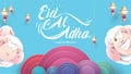 Eid al-Adha handwritten design with fun concept and pastel color