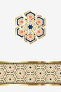 Muslim holiday greeting card template. Traditional arabic islam geometric decorative design element and pattern border
