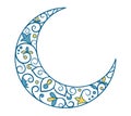 Muslim Holiday Ramadan Kareem Crescent Moon Ornament Icon Sign I