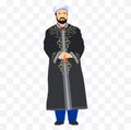 Muslim character illustration on white background
