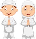 Muslim kid cartoon Royalty Free Stock Photo