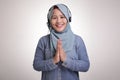 Muslim Lady Call Center Operator Royalty Free Stock Photo