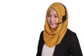 Muslim Lady Call Center Operator Royalty Free Stock Photo