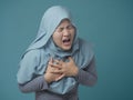 Muslim Lady Having Chest Pain