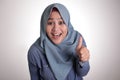 Muslim Lady Shows Thumbs Up Gesture