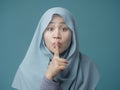 Muslim Lady Shushing Gesture