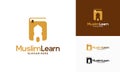 Muslim Learn logo, Islam learning logo template, Vector illustration