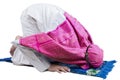 Muslim male posing prostration on studio Royalty Free Stock Photo